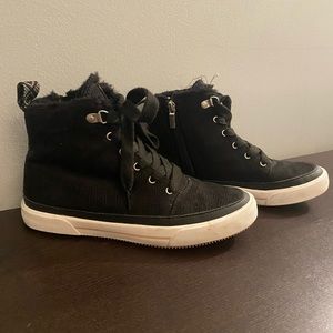 Roxy Fur-Lined High Top Wedge Sneakers